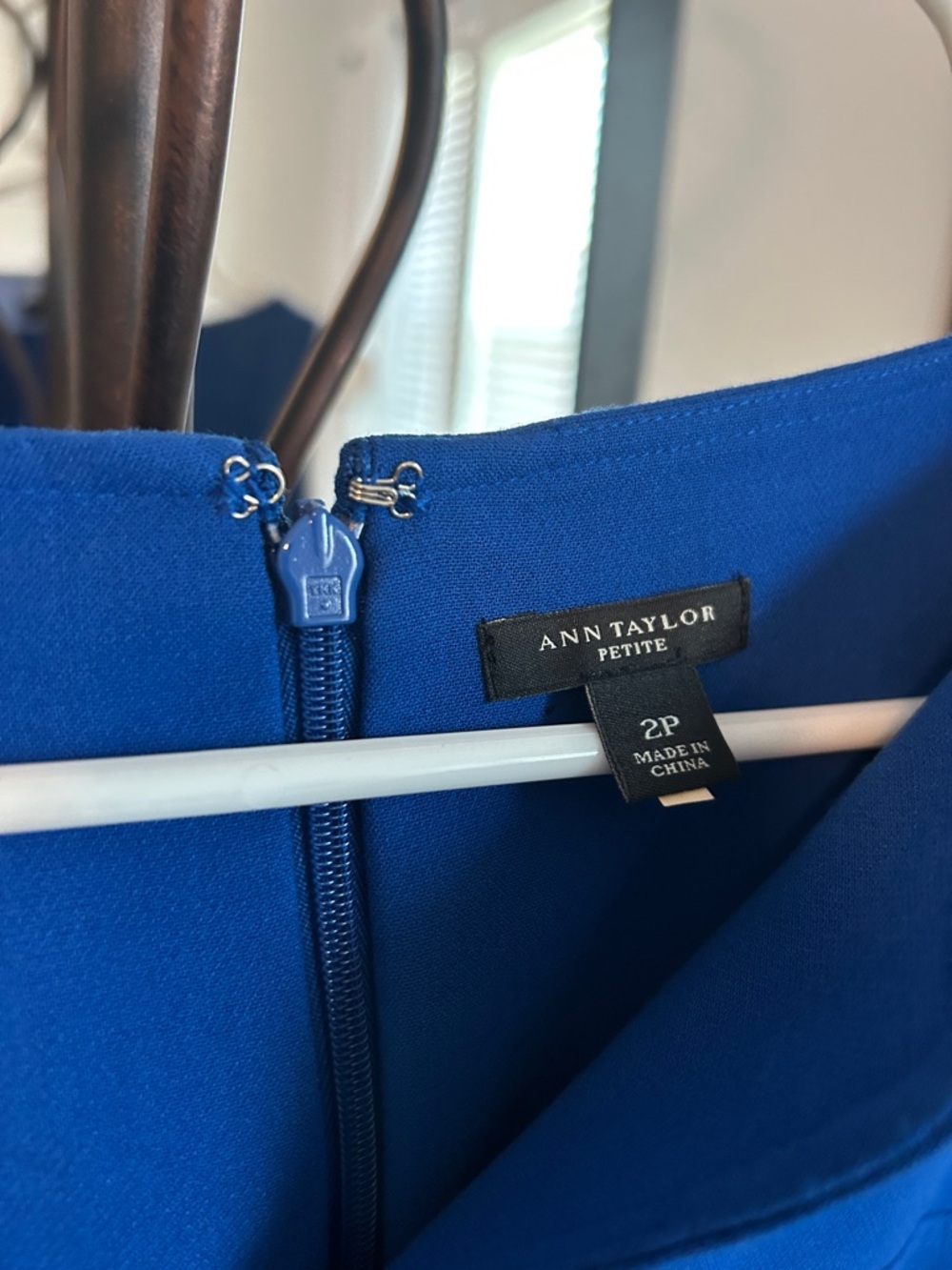 Ann Taylor Petite Cobalt Blue Sheath Dress